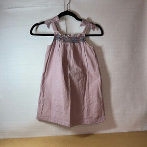 HANDMADE Girls Red, Navy, White Smocked Dress Size 5/6